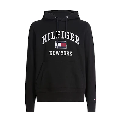 Tommy Hilfiger FW22 Logo Print Drawstring Hoodie Navy Blue MW0MW28173BDS