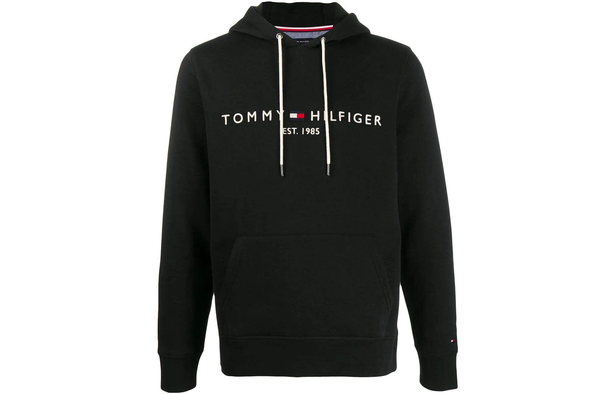 Tommy Hilfiger FW22 Logo Print Pullover Hoodie Black MW0MW10752-BAS