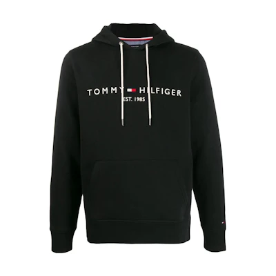 Tommy Hilfiger FW22 Logo Print Pullover Hoodie Black MW0MW10752-BAS