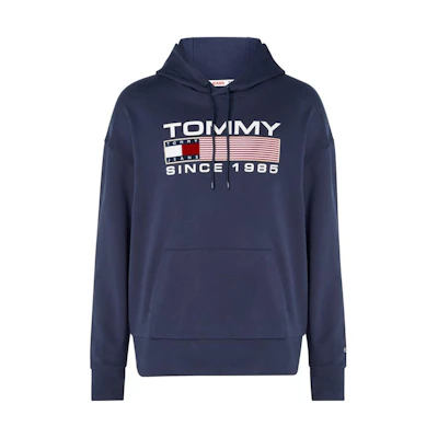 Tommy Hilfiger FW22 Navy Blue Pullover Sweatshirt with Letter Print DM0DM15009-C87