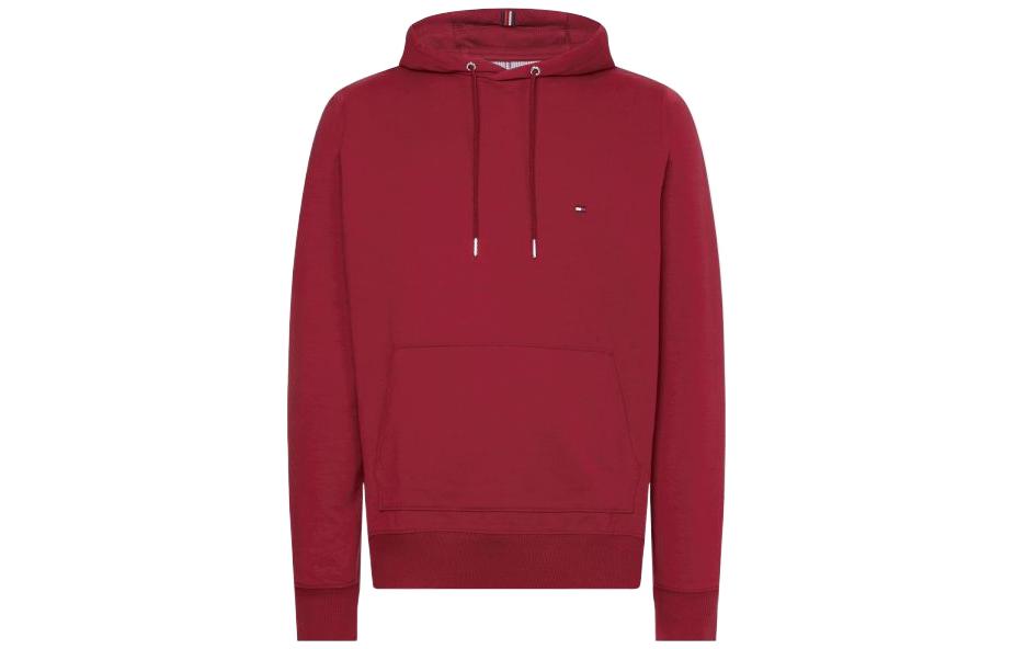 Tommy Hilfiger FW22 Red Classic Logo Embroidered Hoodie Pullover MW0MW24352XJS