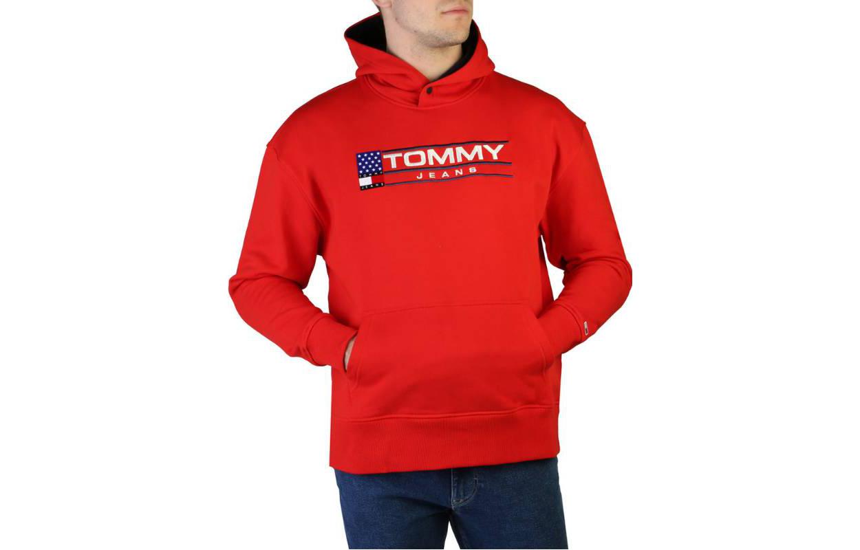 Tommy Hilfiger FW22 Red Letter Embroidered Drawstring Hoodie DM0DM15685-XNL