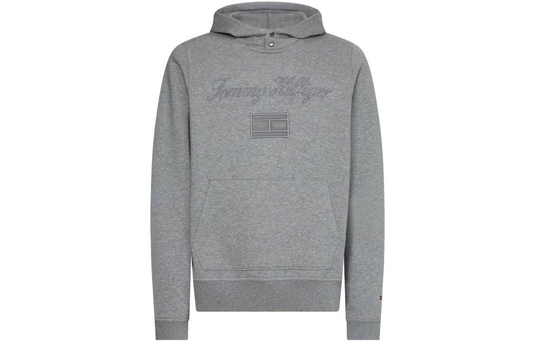 Tommy Hilfiger FW22 Solid Color Embroidered Hoodie Men’s Grey MW0MW27901ZN2