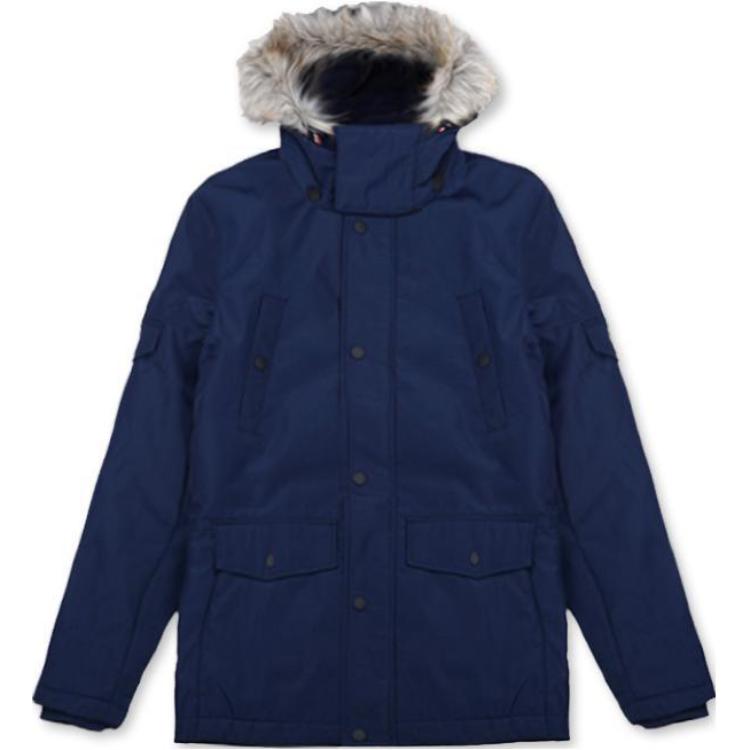 Tommy Hilfiger FW22 Solid Color Fur Hood Zip Jacket 78J1955-410