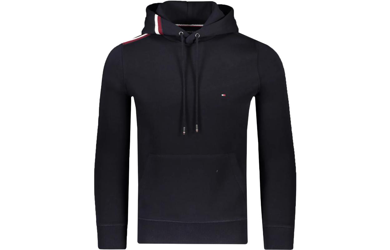 Tommy Hilfiger FW22 Solid Embroidered Drawstring Hoodie Blue MW0MW28183-DW5