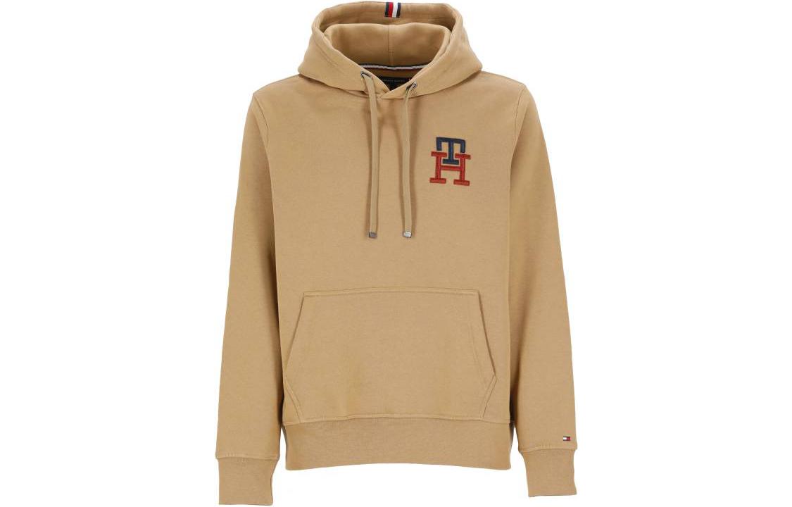 Tommy Hilfiger FW22 Solid Logo Embroidered Hoodie Camel MW0MW28677GW8