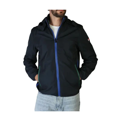 Tommy Hilfiger FW22 Solid Logo Zip Hoodie Jacket Men’s Blue MW0MW06933403