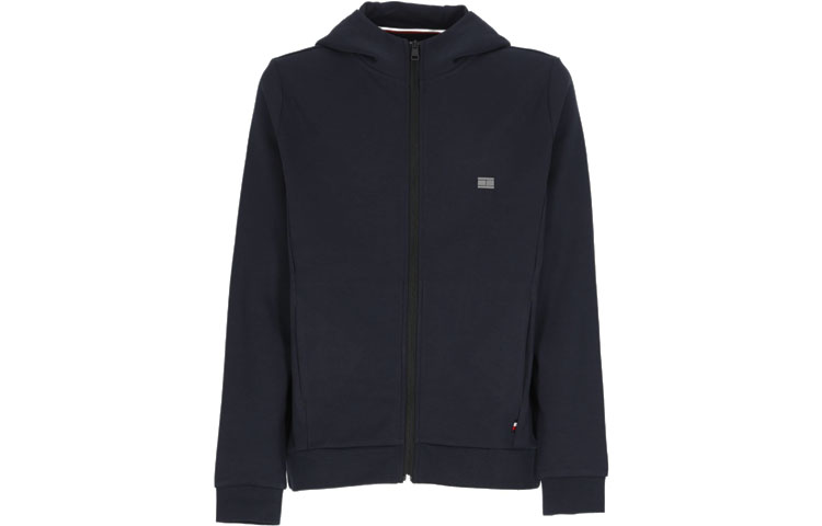 Tommy Hilfiger FW22 Solid Zip-Up Hoodie Jacket Blue MW0MW22923DW5