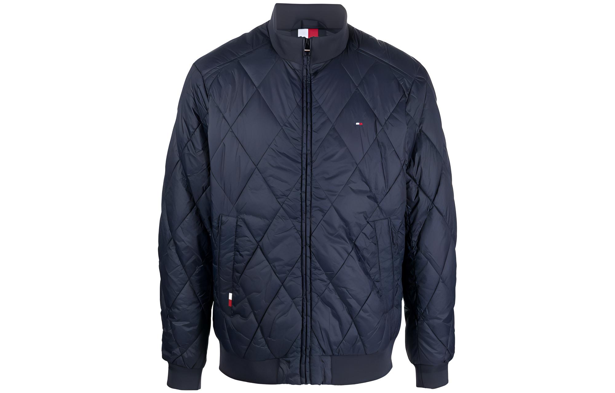 Tommy Hilfiger FW22 Solid Zip-Up Stand Collar Jacket Blue MW0MW25261-DW5