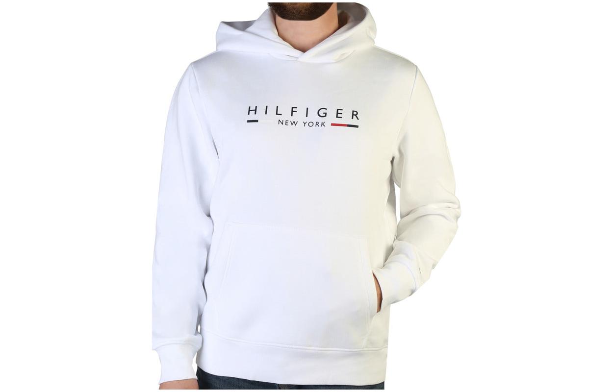 Tommy Hilfiger FW22 White Hoodie with Letter Print for Men MW0MW29301-YBR