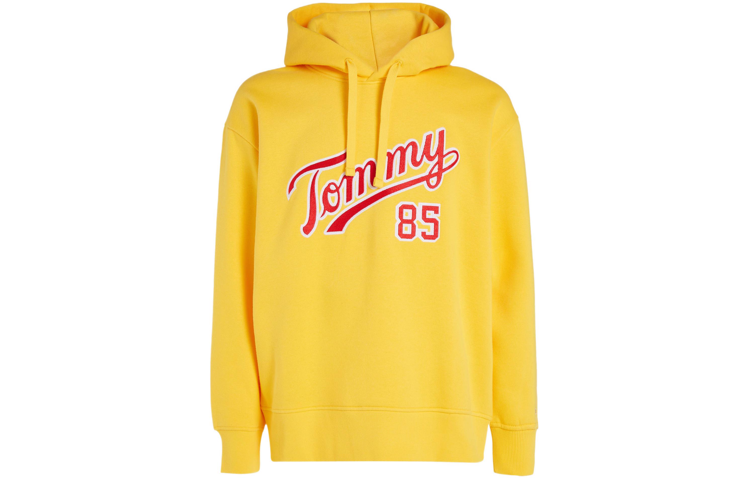 Tommy Hilfiger FW22 Yellow Graphic Logo Hoodie Long Sleeve Pullover DM0DM15711-ZFM