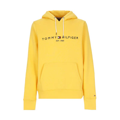 Tommy Hilfiger FW22 Yellow Logo Embroidered Drawstring Hoodie MW0MW11599ZFM