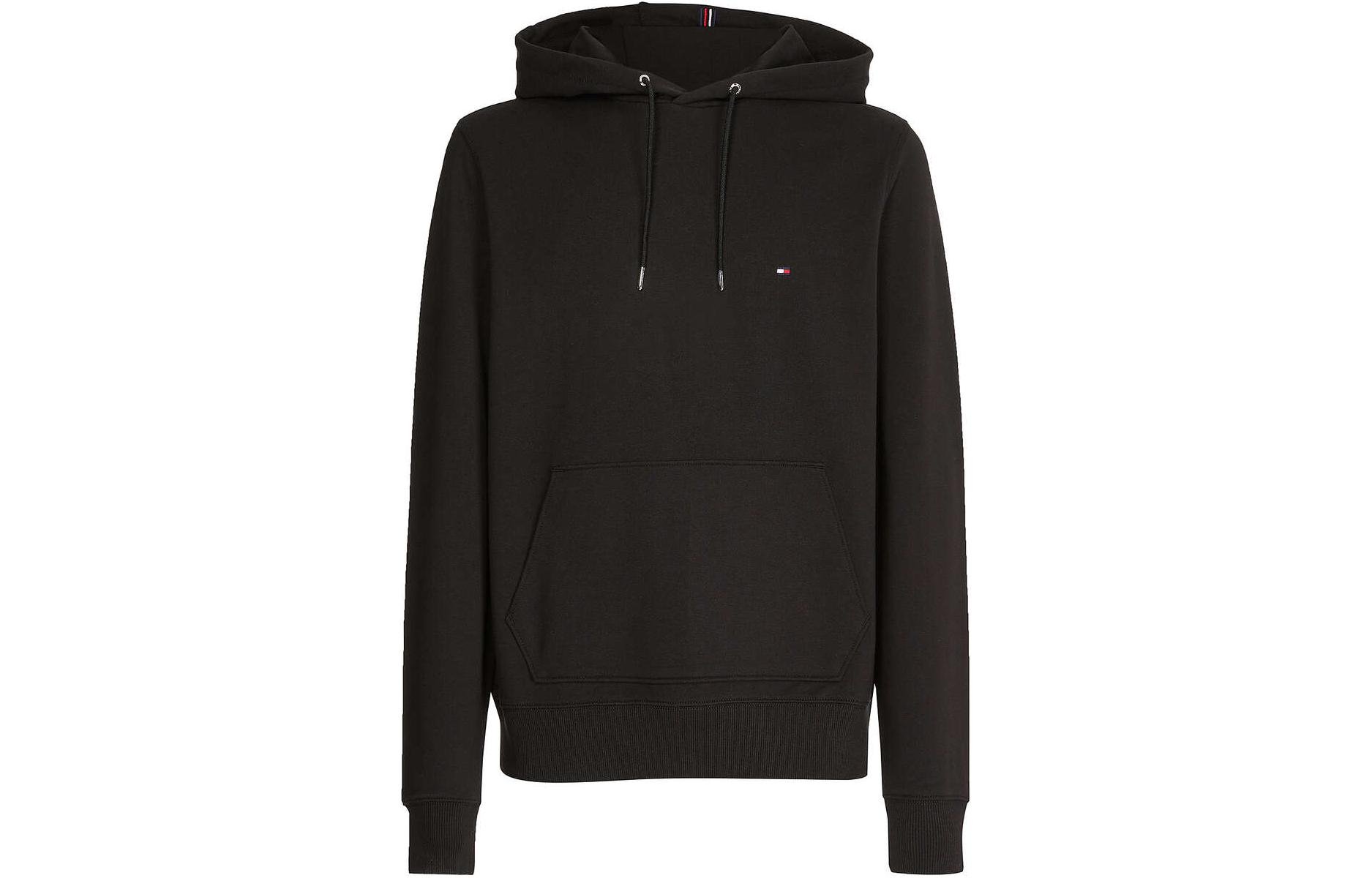 Tommy Hilfiger FW23 Black Solid Drawstring Hoodie MW24352-BDS