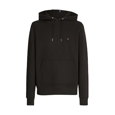 Tommy Hilfiger FW23 Black Solid Drawstring Hoodie MW24352-BDS