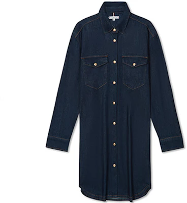 汤米·希尔费格 FW23 翻领长袖牛仔连衣裙 深海军蓝色. WW0WW39065 Order 汤米·希尔费格 FW23 翻领长袖牛仔连衣裙 深海军蓝色. WW0WW39065