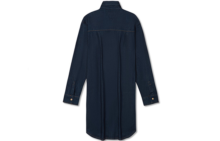 Lookbook 汤米·希尔费格 FW23 翻领长袖牛仔连衣裙 深海军蓝色. WW0WW39065