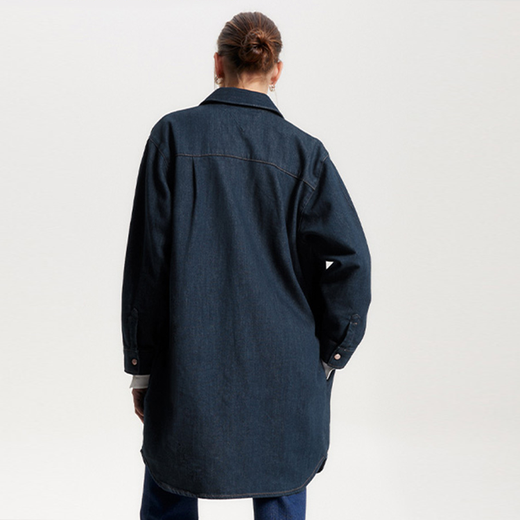 Purchase 汤米·希尔费格 FW23 翻领长袖牛仔连衣裙 深海军蓝色. WW0WW39065