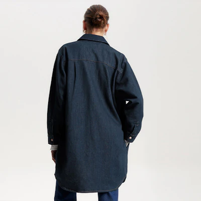 汤米·希尔费格 FW23 翻领长袖牛仔连衣裙 深海军蓝色. WW0WW39065 Purchase 汤米·希尔费格 FW23 翻领长袖牛仔连衣裙 深海军蓝色. WW0WW39065