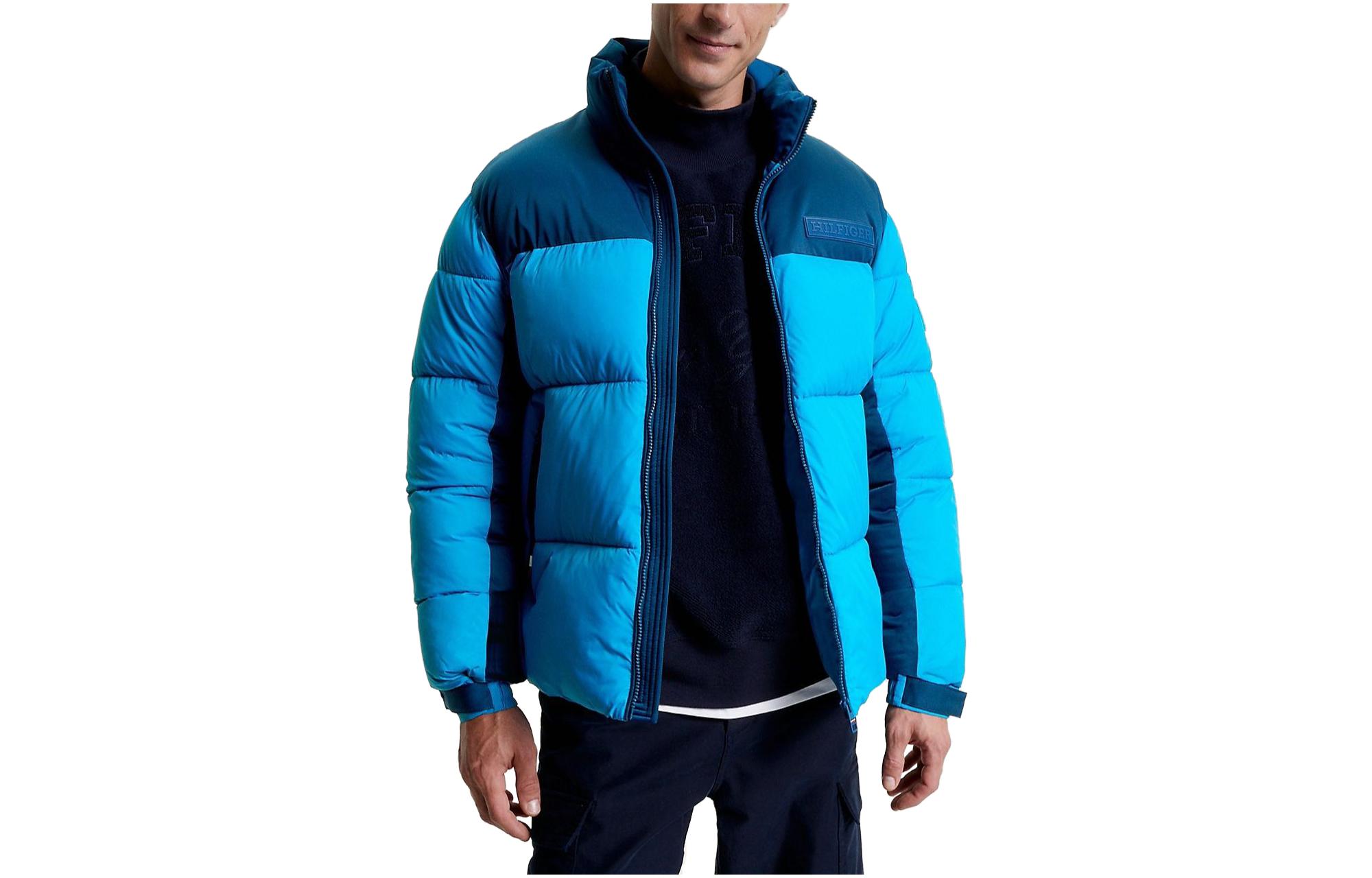 Tommy Hilfiger FW23 Colorblock High-Neck Jacket Light Blue MW32770-CZU