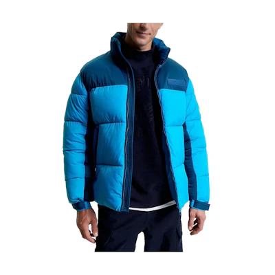 Tommy Hilfiger FW23 Colorblock High-Neck Jacket Light Blue MW32770-CZU