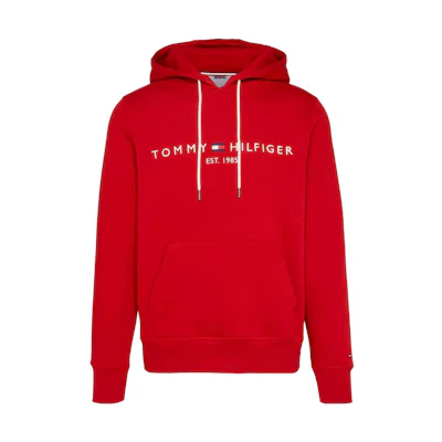 Tommy Hilfiger FW23 Embroidered Logo Hoodie Red Pullover Sweatshirt M-78J9503-XMP