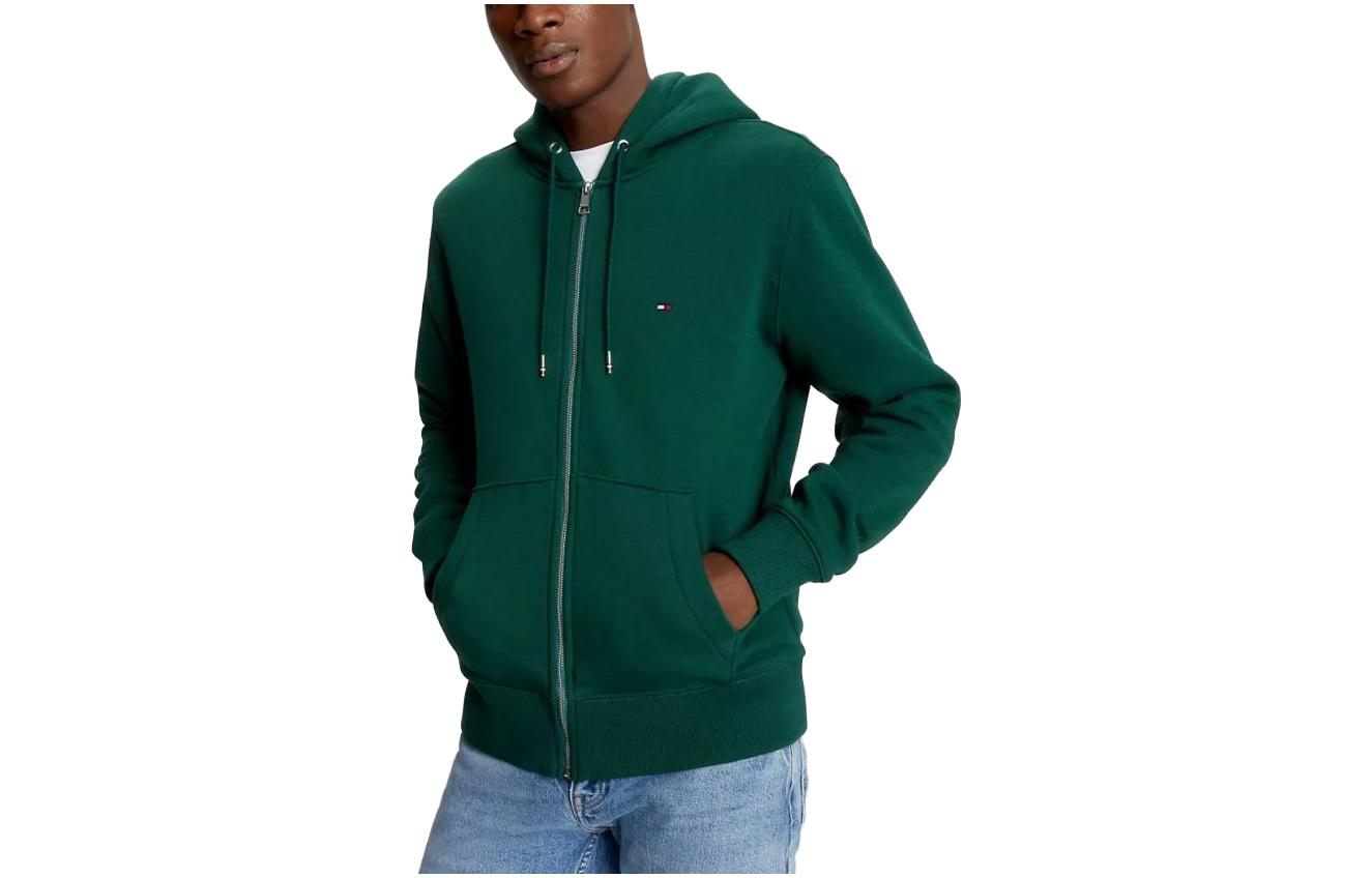Tommy Hilfiger FW23 Flag Logo Zip Hoodie Green Full-Zip Hoodie M78J9368-MBP