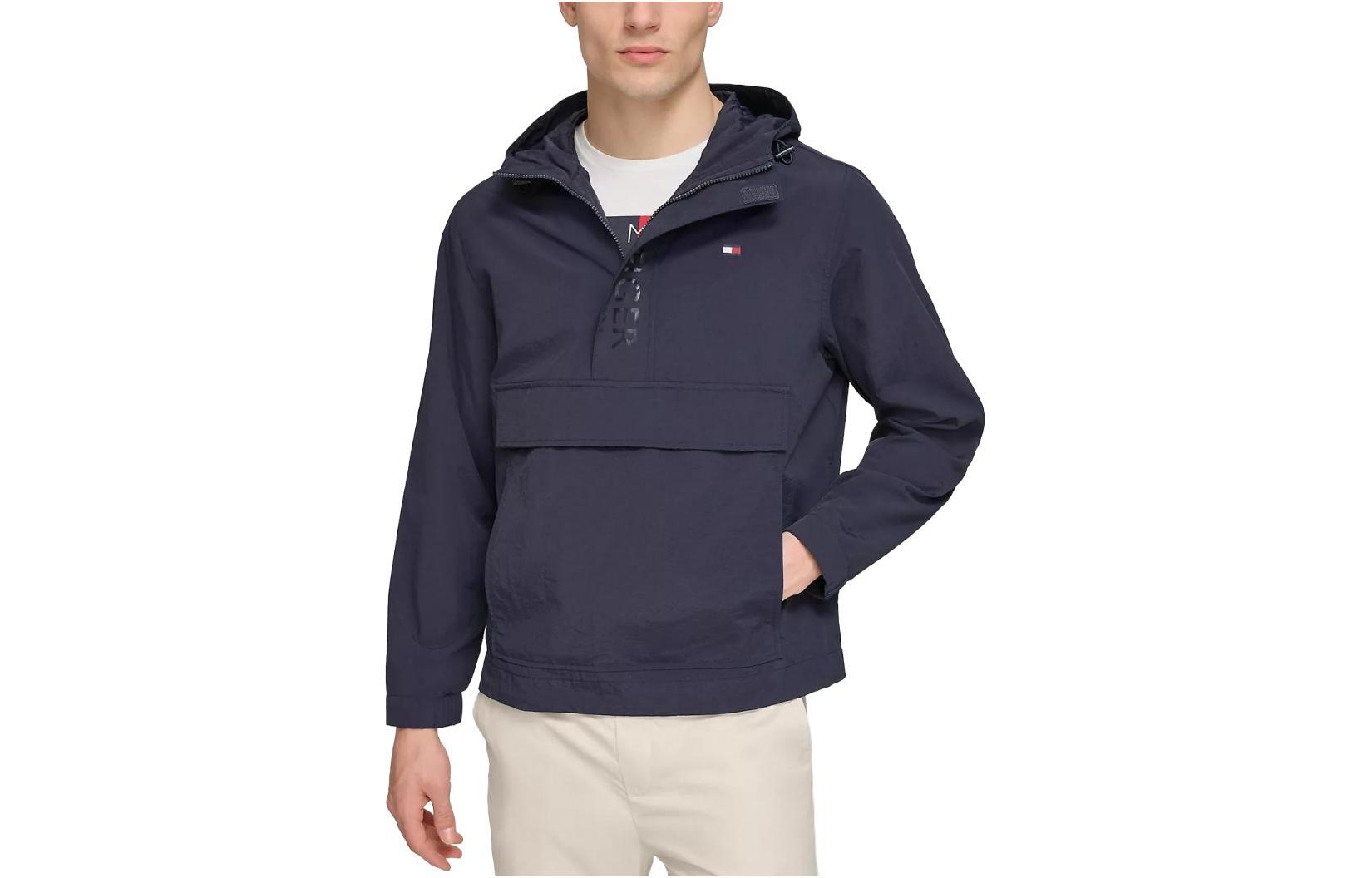 Tommy Hilfiger FW23 Pullover Tech Jacket Blue Hoodie Jacket MTG001888-410