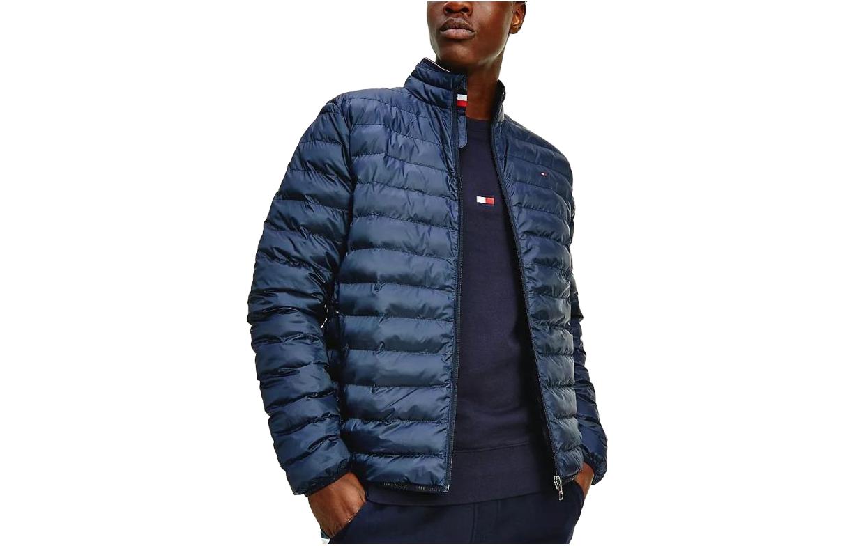 Tommy Hilfiger FW23 Recycled Packable Jacket Desert Sky Blue Zip Jacket MW18763-DW5