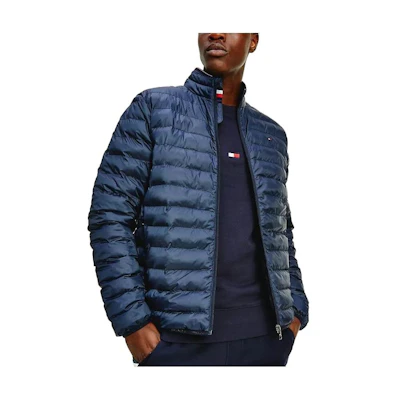 Tommy Hilfiger FW23 Recycled Packable Jacket Desert Sky Blue Zip Jacket MW18763-DW5