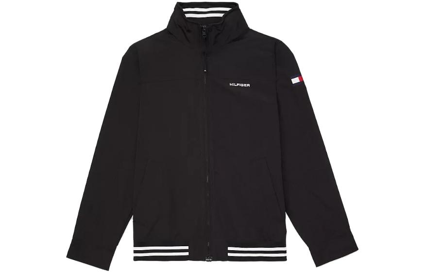 Tommy Hilfiger FW23 Regatta Striped Print Zip-Up Jacket Black 78C4175-BDS