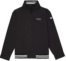 Tommy Hilfiger FW23 Regatta Striped Print Zip-Up Jacket Black 78C4175-BDS Tommy Hilfiger FW23 Regatta Striped Print Zip-Up Jacket Black 78C4175-BDS