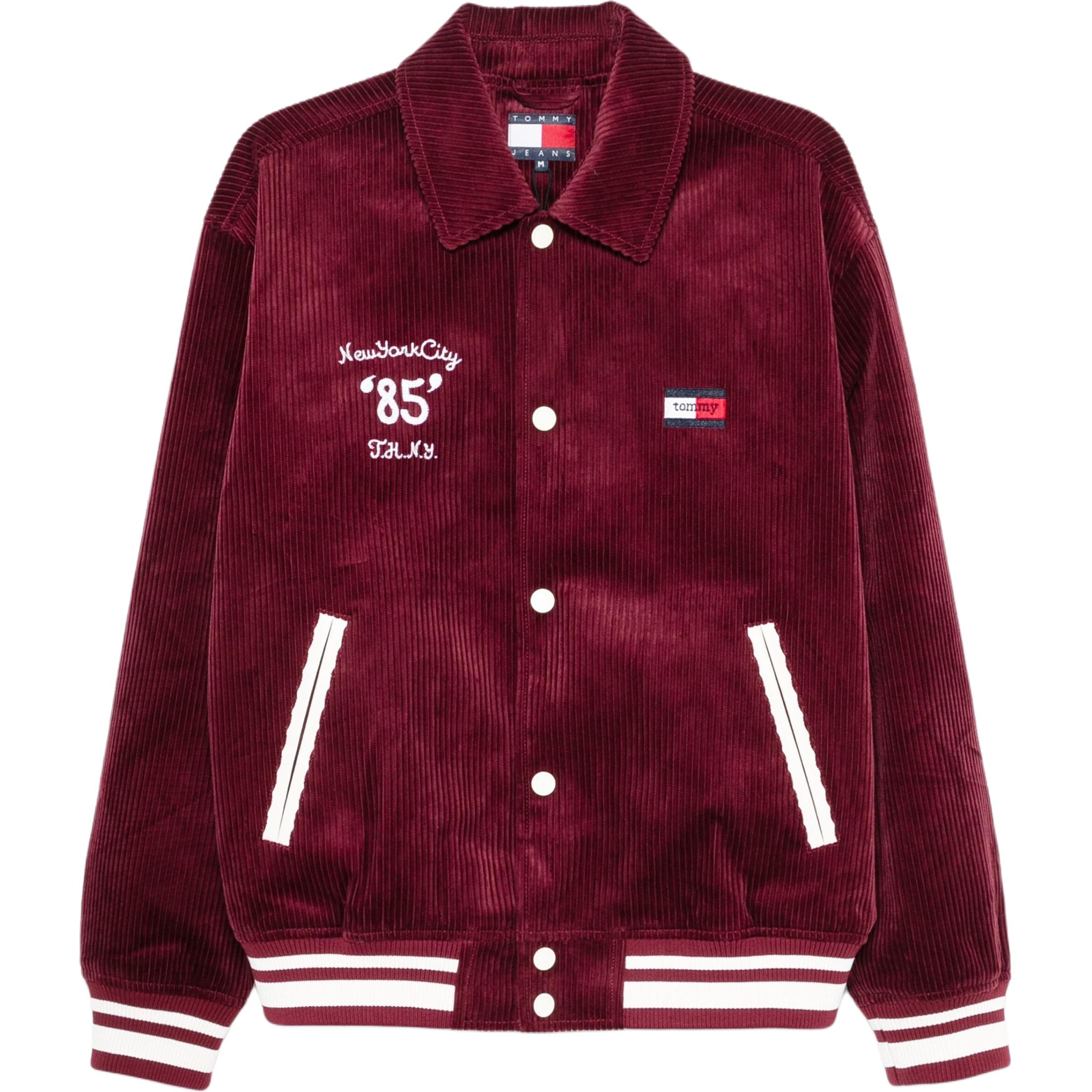 Tommy Hilfiger FW24 Burgundy Relaxed Fit Single-Breasted Jacket DM0DM20067-RED