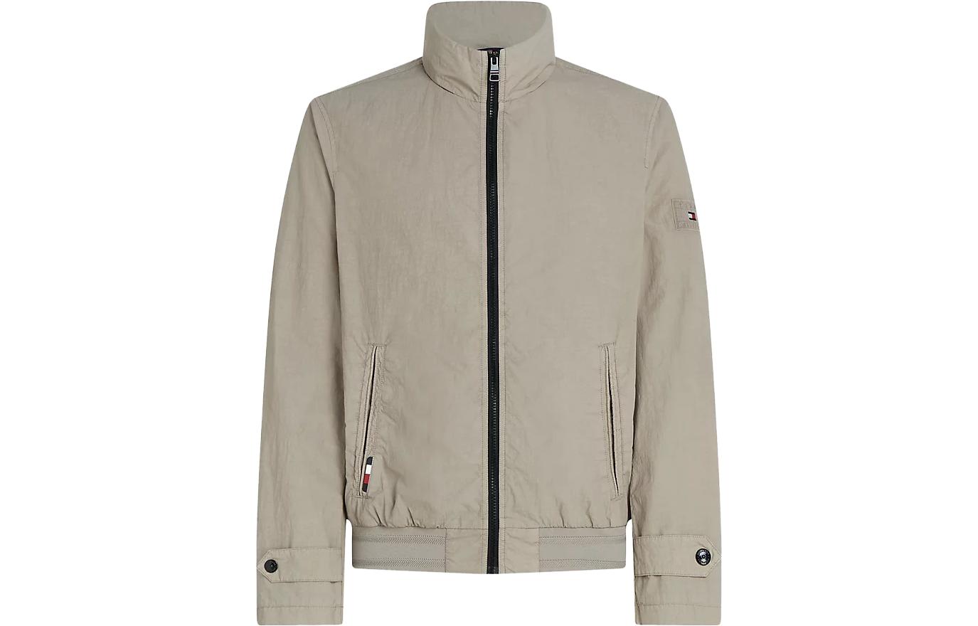 Tommy Hilfiger Garment Dyed Funnel Neck Khaki Jacket for Men MW0MW31078AEP