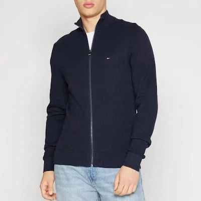 Tommy Hilfiger Golf 復古海軍藍長袖開衫運動衫 78J9322-410 Shop Tommy Hilfiger Golf 復古海軍藍長袖開衫運動衫 78J9322-410
