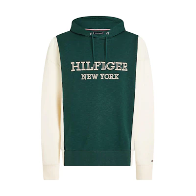 Tommy Hilfiger Green Colorblock Logo Print Hoodie Long Sleeve MW0MW34611-MBP