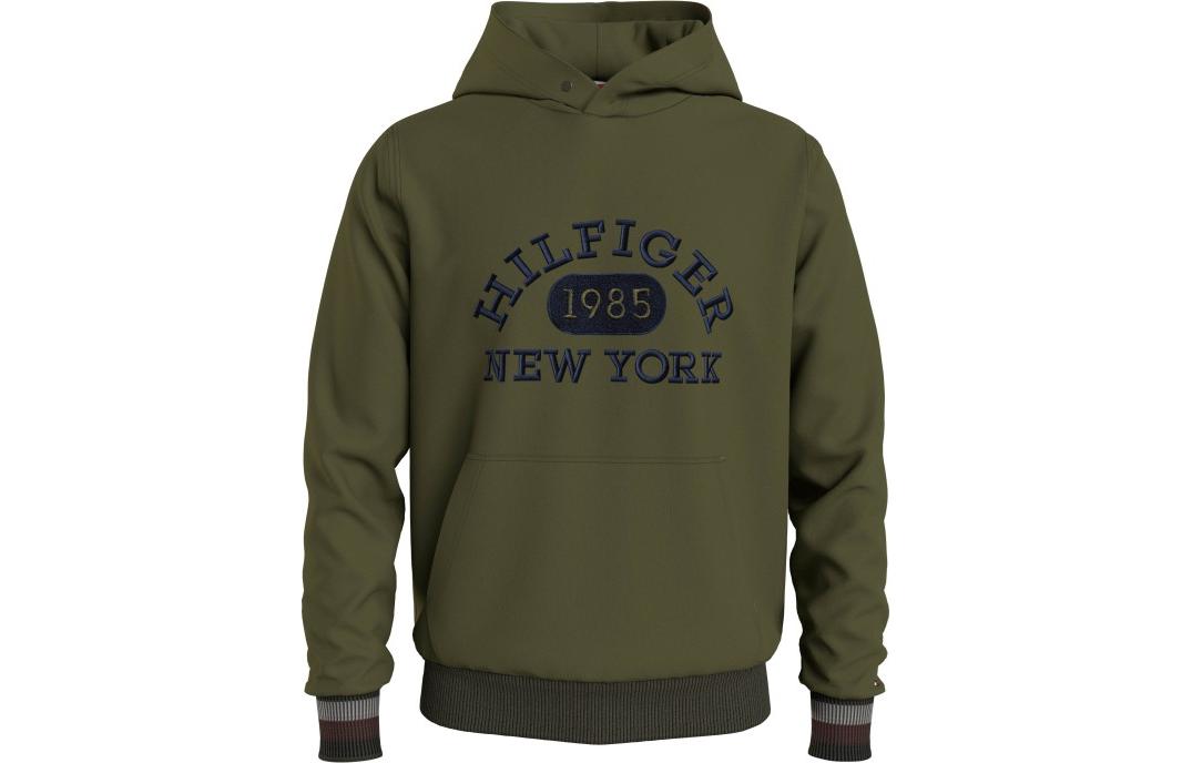 Tommy Hilfiger Green Logo Pullover Hoodie MW0MW32682-MS2