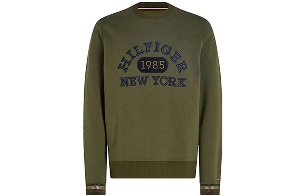 Tommy Hilfiger Green Loose-Fit Letter Print Crewneck Sweatshirt MW0MW32670-MS2