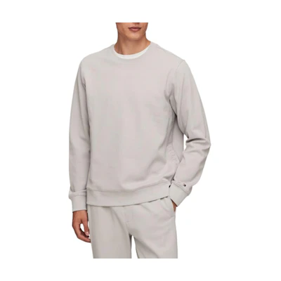 Tommy Hilfiger Grey Crewneck Sweatshirt with Logo Jacquard Side Trim MW36773-PQV