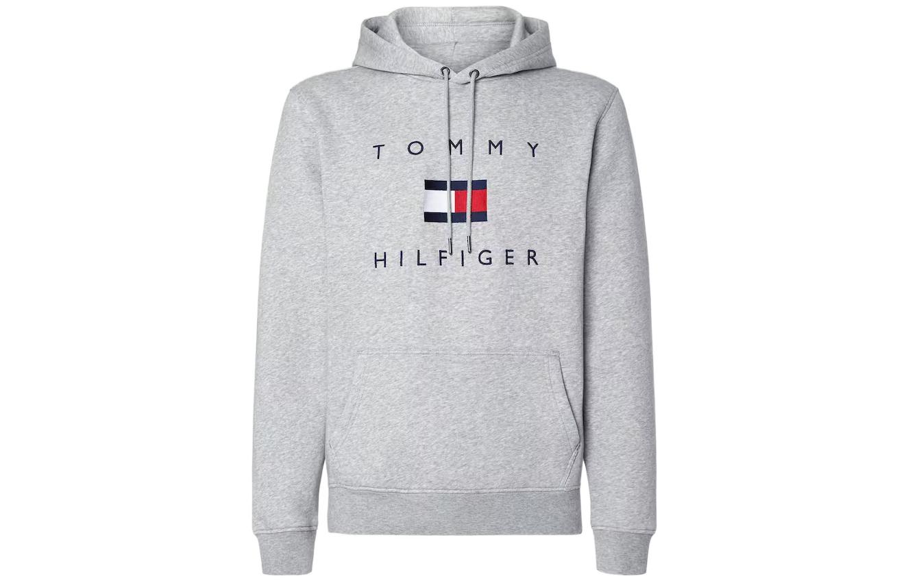 Tommy Hilfiger Grey Hoodie with Embroidered Lettering MW0MW14203-PG5