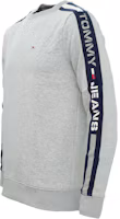 Shop Tommy Hilfiger Grey Logo Crewneck Fleece Sweatshirt Long Sleeve 78J3634-050