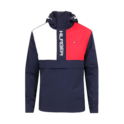 Tommy Hilfiger Half-Zip Colorblock Hoodie Jacket Navy Blue 152AN678-NF1