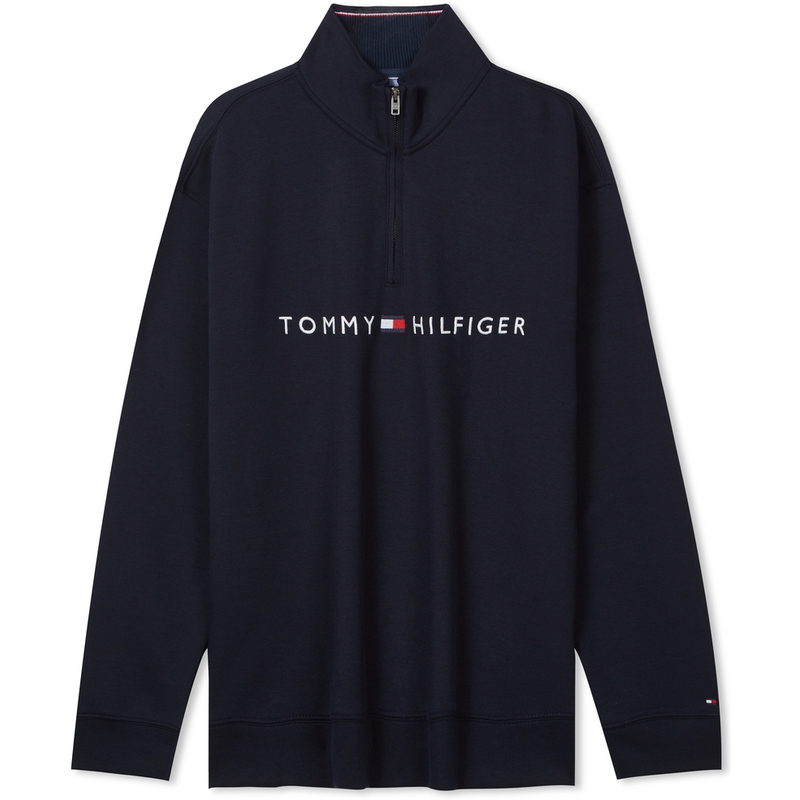 Cheap Tommy Hilfiger Half-Zip Sweatshirt dengan Logo Bordir 78E2065