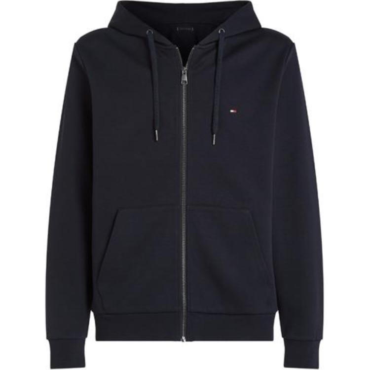 Order Tommy Hilfiger 海軍藍前拉鍊徽標設計連帽上衣 MW0MW37243-DW5