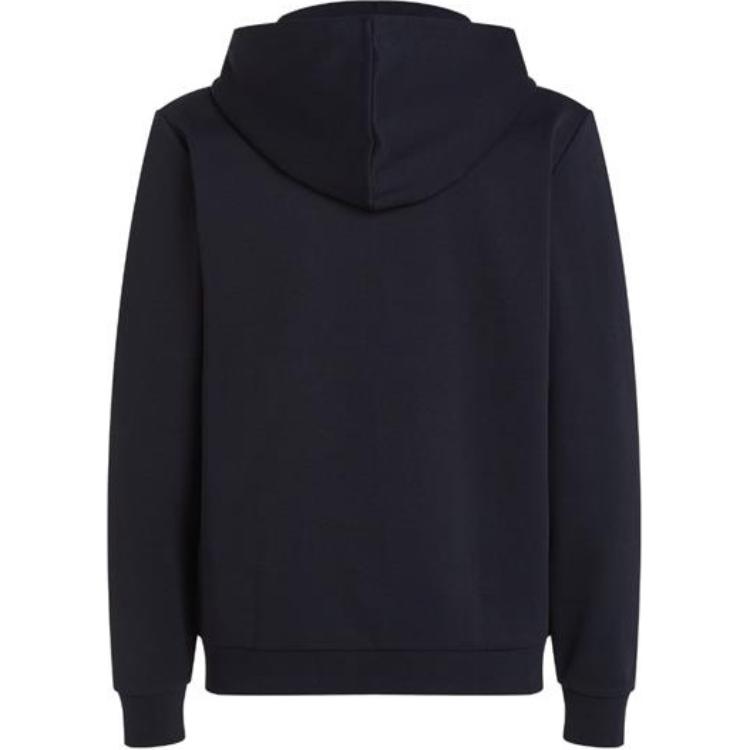 Lookbook Tommy Hilfiger 海軍藍前拉鍊徽標設計連帽上衣 MW0MW37243-DW5