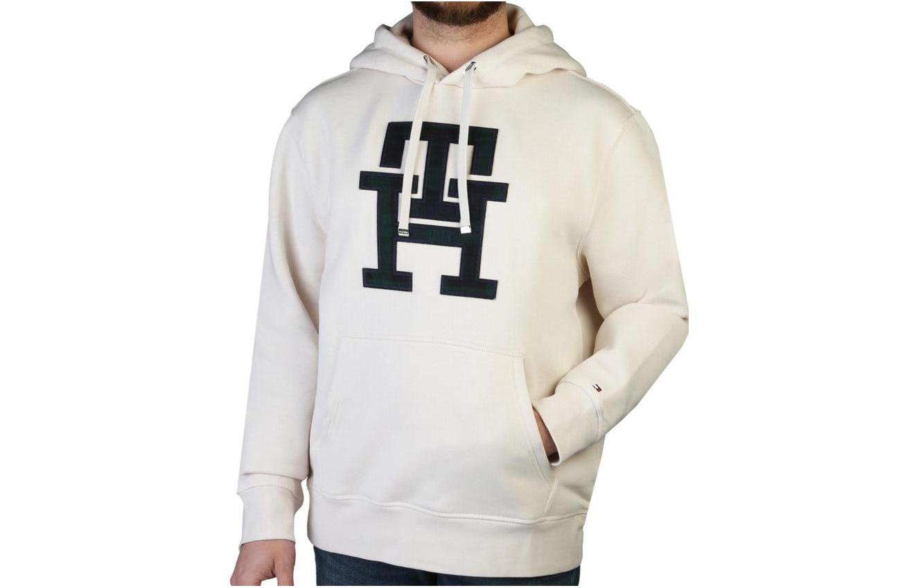 Tommy Hilfiger Hoodie White with Logo Graphics and Long Sleeves MW0MW29586-AF4