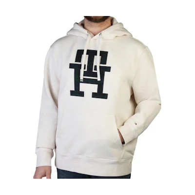 Tommy Hilfiger Hoodie White with Logo Graphics and Long Sleeves MW0MW29586-AF4