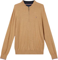 Tommy Hilfiger Khaki Solid Half-Zip Pullover Sweatshirt 78J2123-260 Tommy Hilfiger Khaki Solid Half-Zip Pullover Sweatshirt 78J2123-260