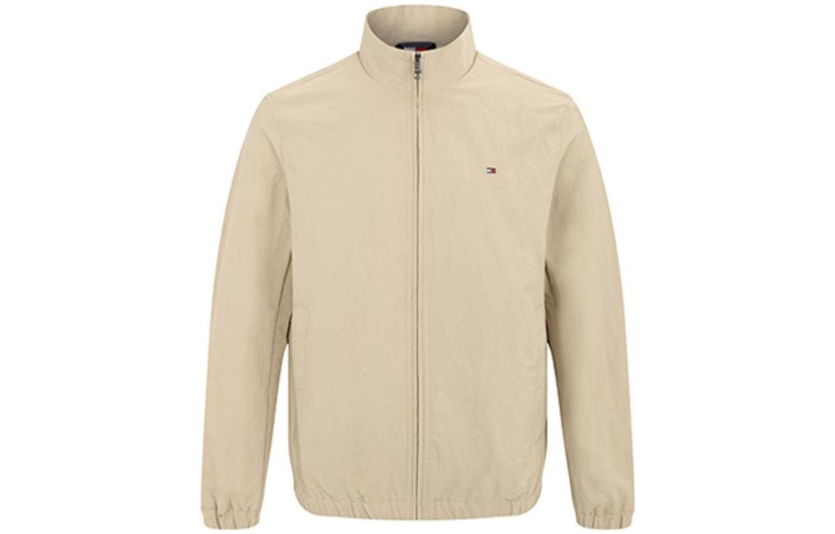 Tommy Hilfiger Khaki Zip-Up Jacket with Small Logo Embroidery MW0MW21192-ACT
