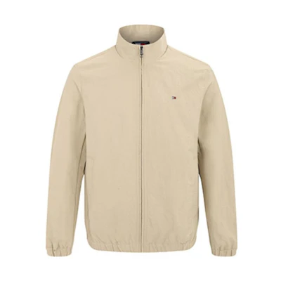 Tommy Hilfiger Khaki Zip-Up Jacket with Small Logo Embroidery MW0MW21192-ACT