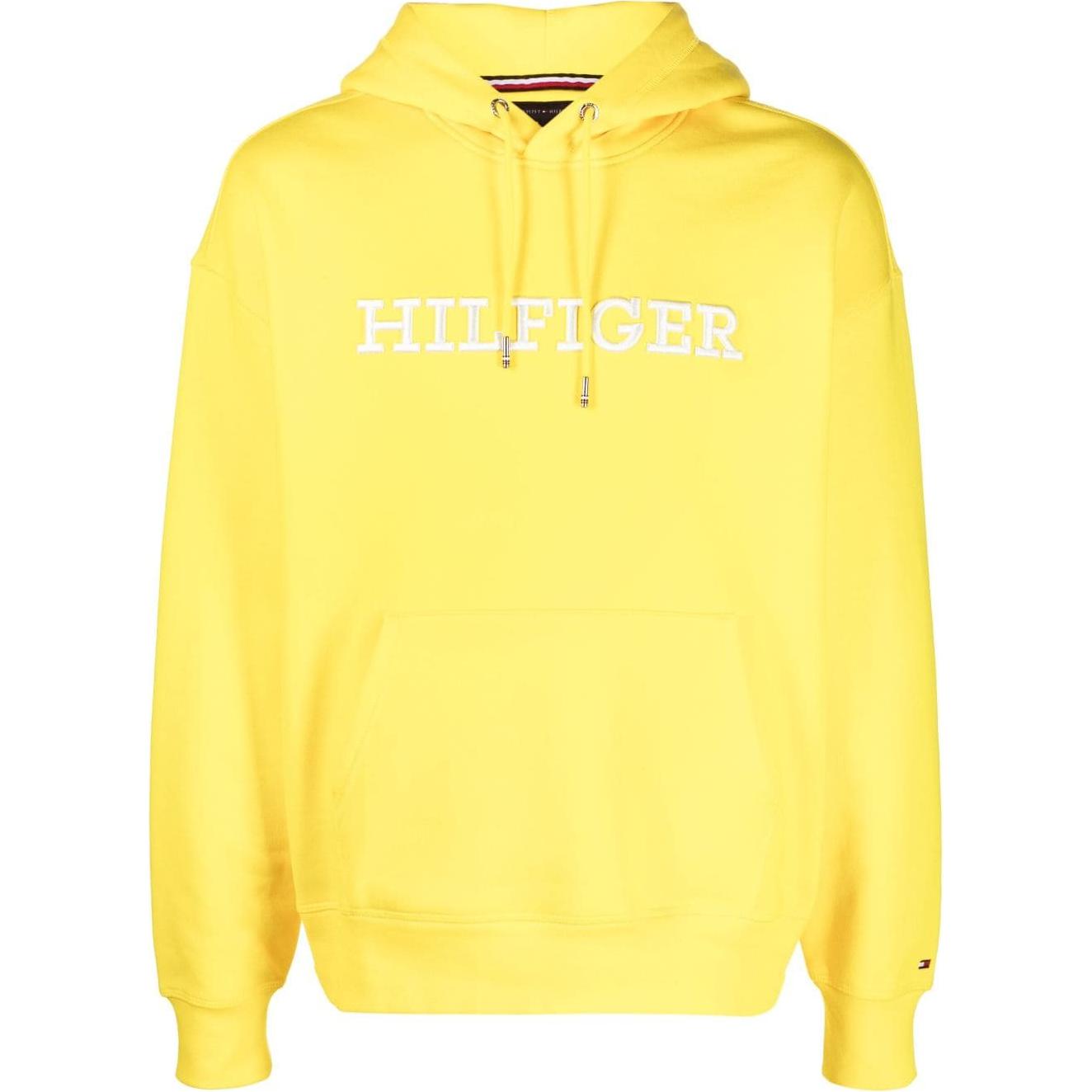 Tommy Hilfiger Lemon Yellow Logo Embroidered Hoodie for Men MW0MW33062-YELLOW